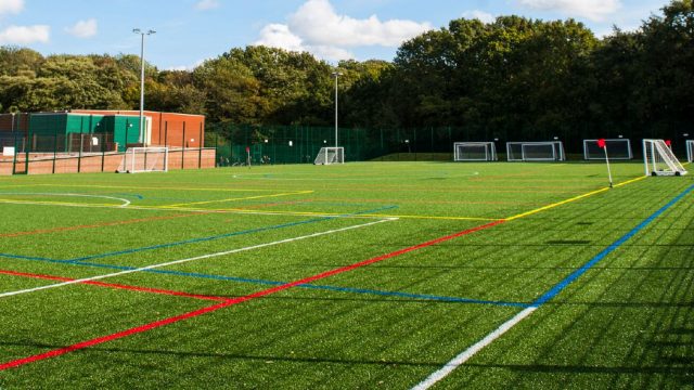 red lines, white lines, MUGA, Multi use games area, sports, design, manufacture